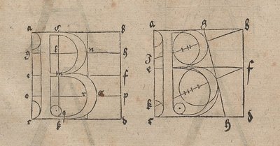 Constructie van letters door Albrecht Dürer